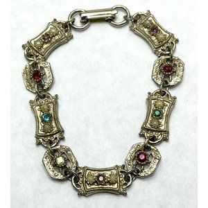 Vintage Sarah Coventry Jeweled Chain Bracelet